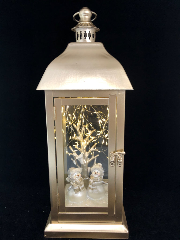 LIGHT UP SNOWMAN LANTERN.