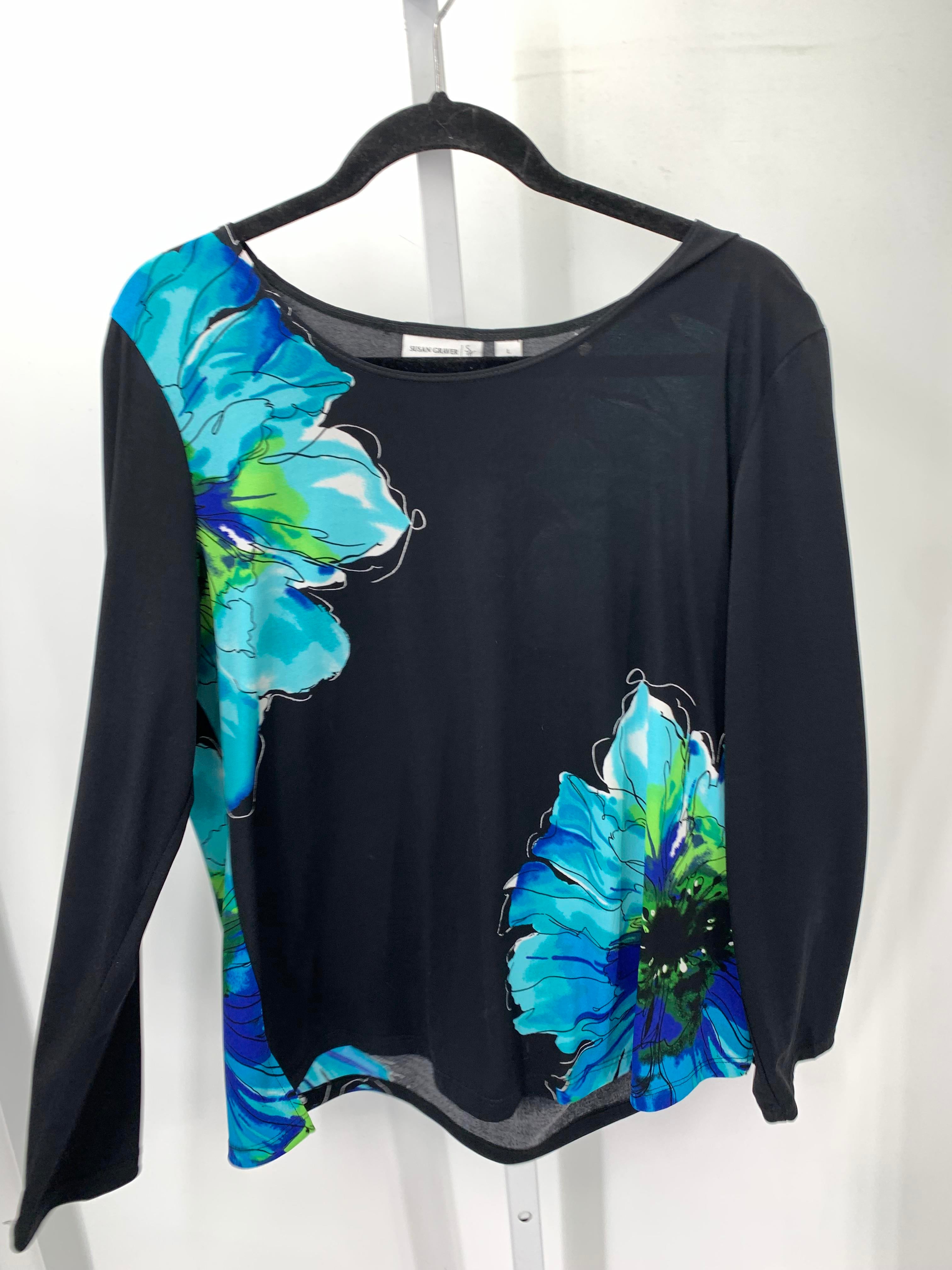 Susan Graver Size Large Misses Long Sleeve Shirt