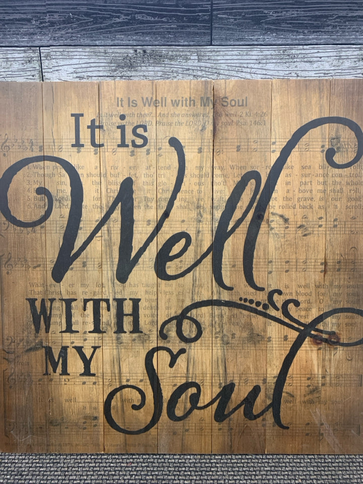 IT IS WELL WITH MY SOUL RECLAIMED WOOD WALL ART.
