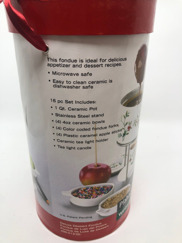 NIB PFALTZGRAFF WINTERBERRY FONDUE SET.