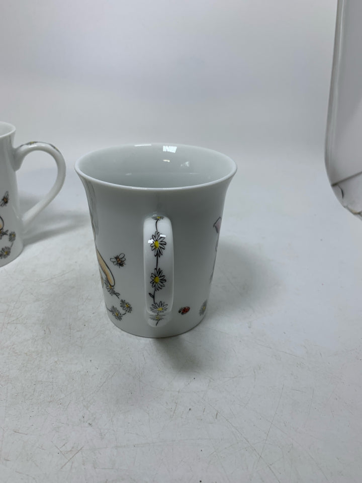 2 WINNIE THE POOH & PIGLET MUGS.