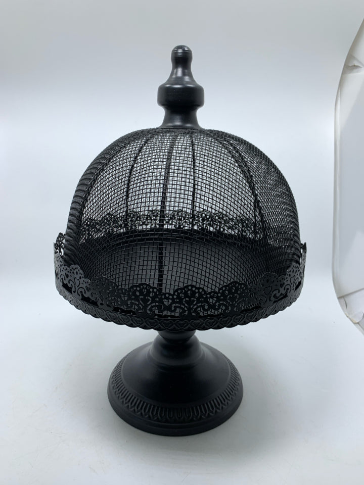 BLACK METAL CAKE STAND W/ DOME.