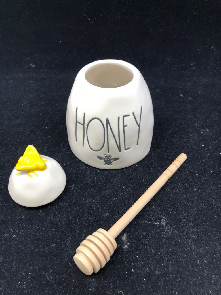 RAE DUNN HONEY JAR.