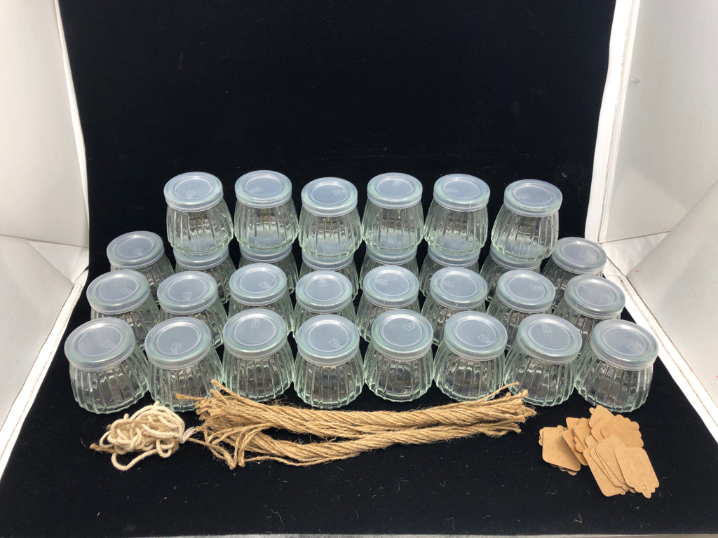 28 TWINE JAR SET W LABELS.