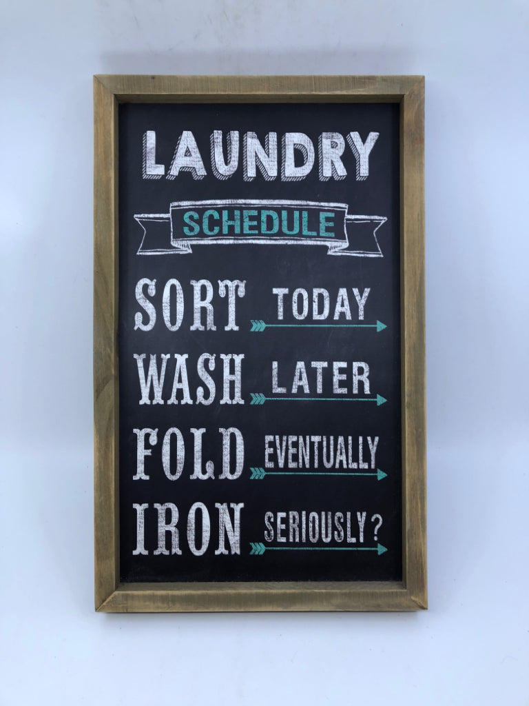 FAUX CHALK BOARD LAUNDRY SCHEDULE WALL ART.
