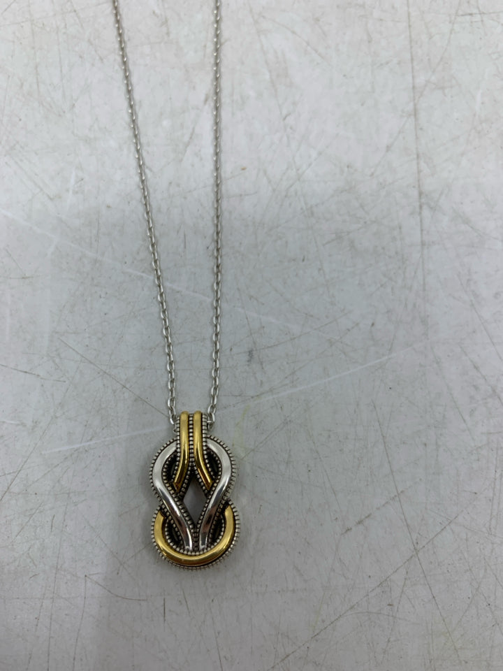 Interlok Harmony Two Tone Petite Pendant Necklace