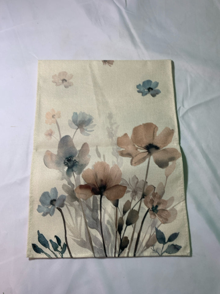TAN FLORAL TABLE RUNNER.
