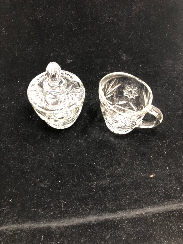 2pc VTG CUT GLASS CREAM + SUGAR SET