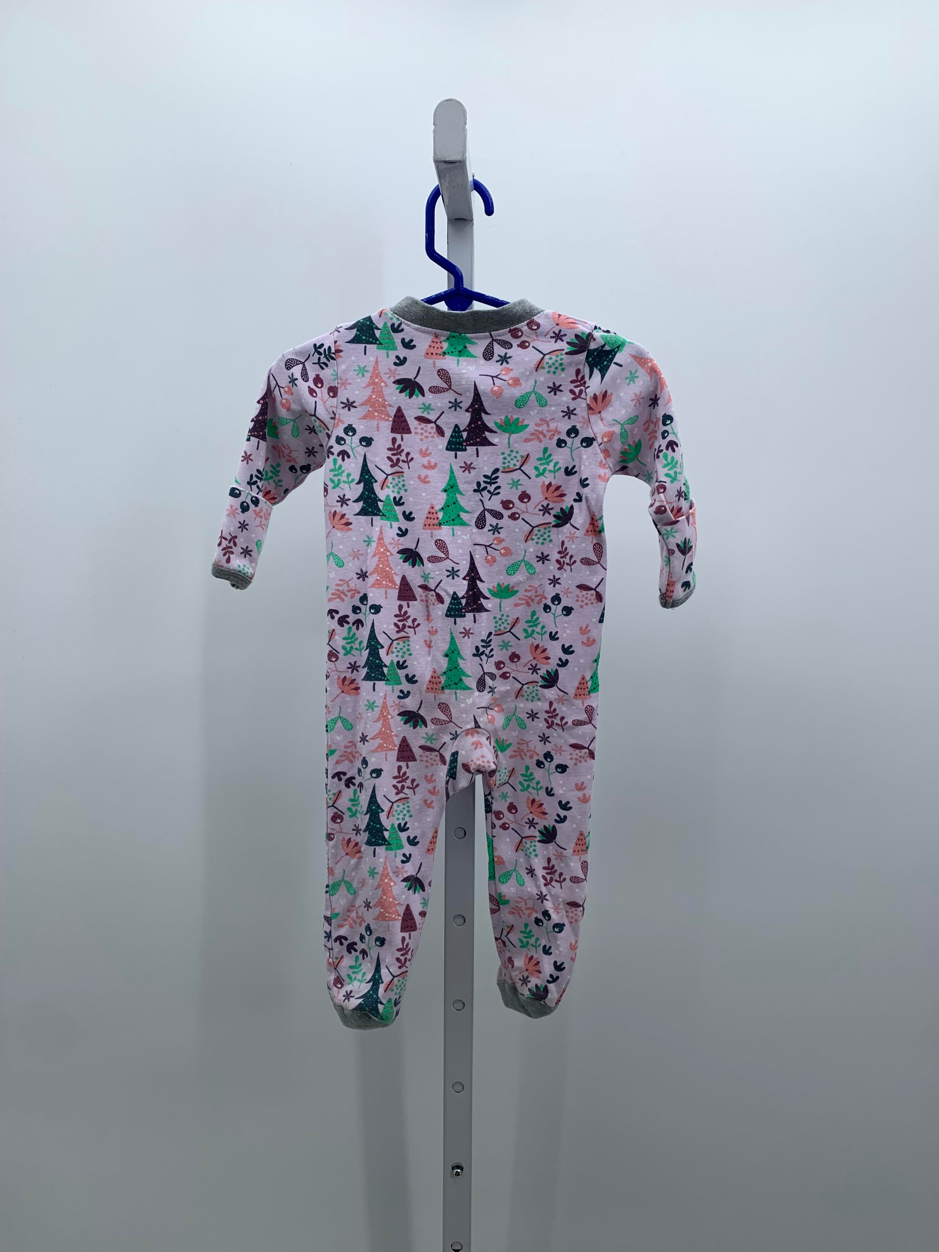 LONG SLV ROMPER XMAS TREES