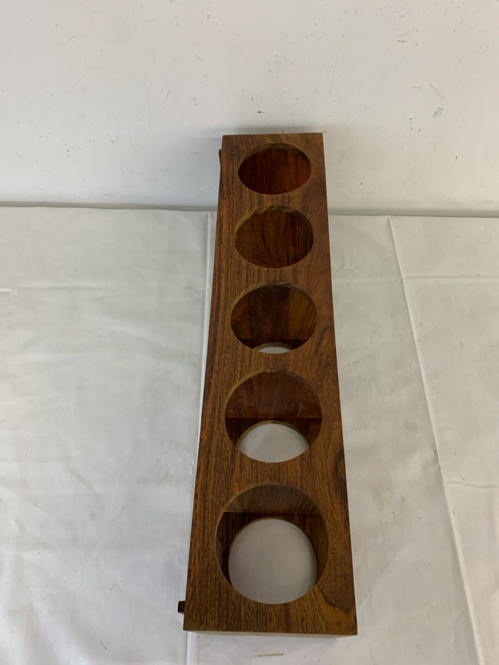 DARK WOOD RECTANGLE WINE RACK.