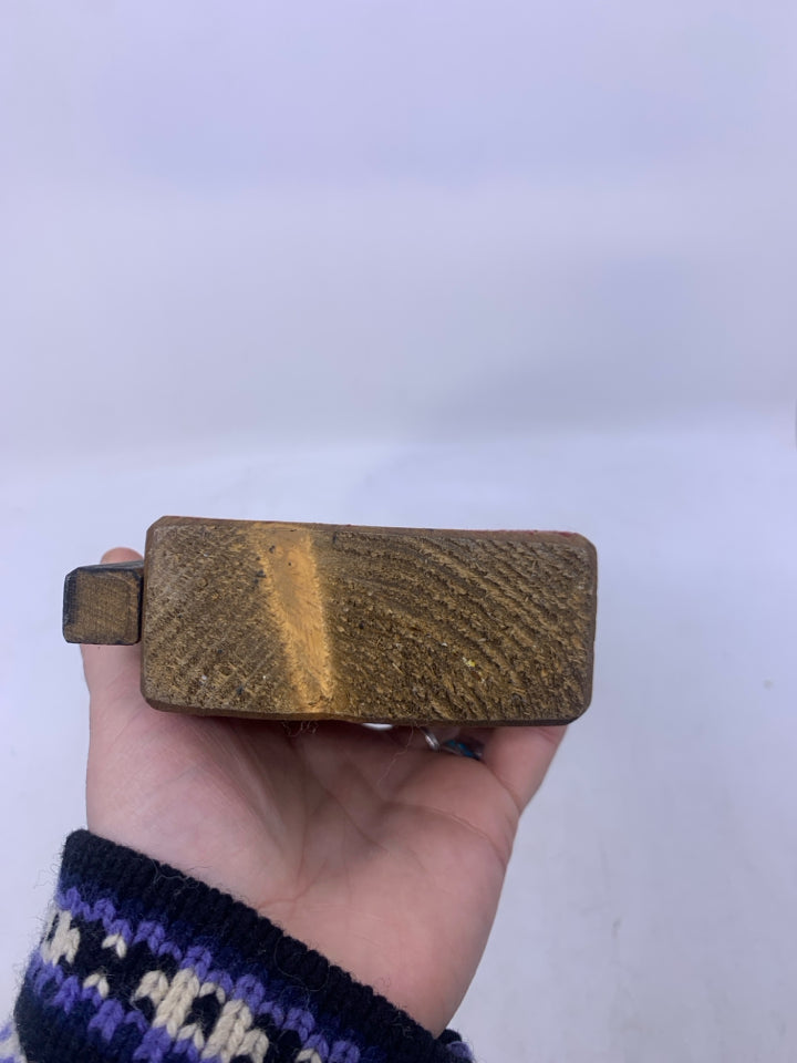 WOOD TALL RED HOUSE W/ CHIMNEY.