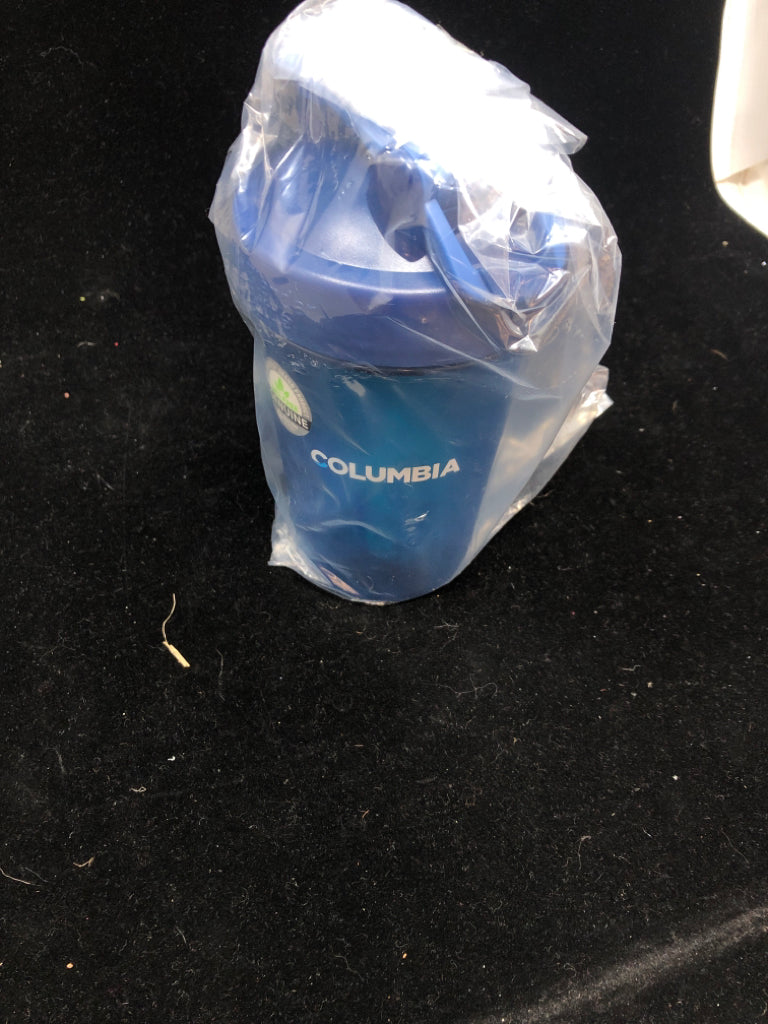 NIP BLUE PLASTIC SHAKER BOTTLE.