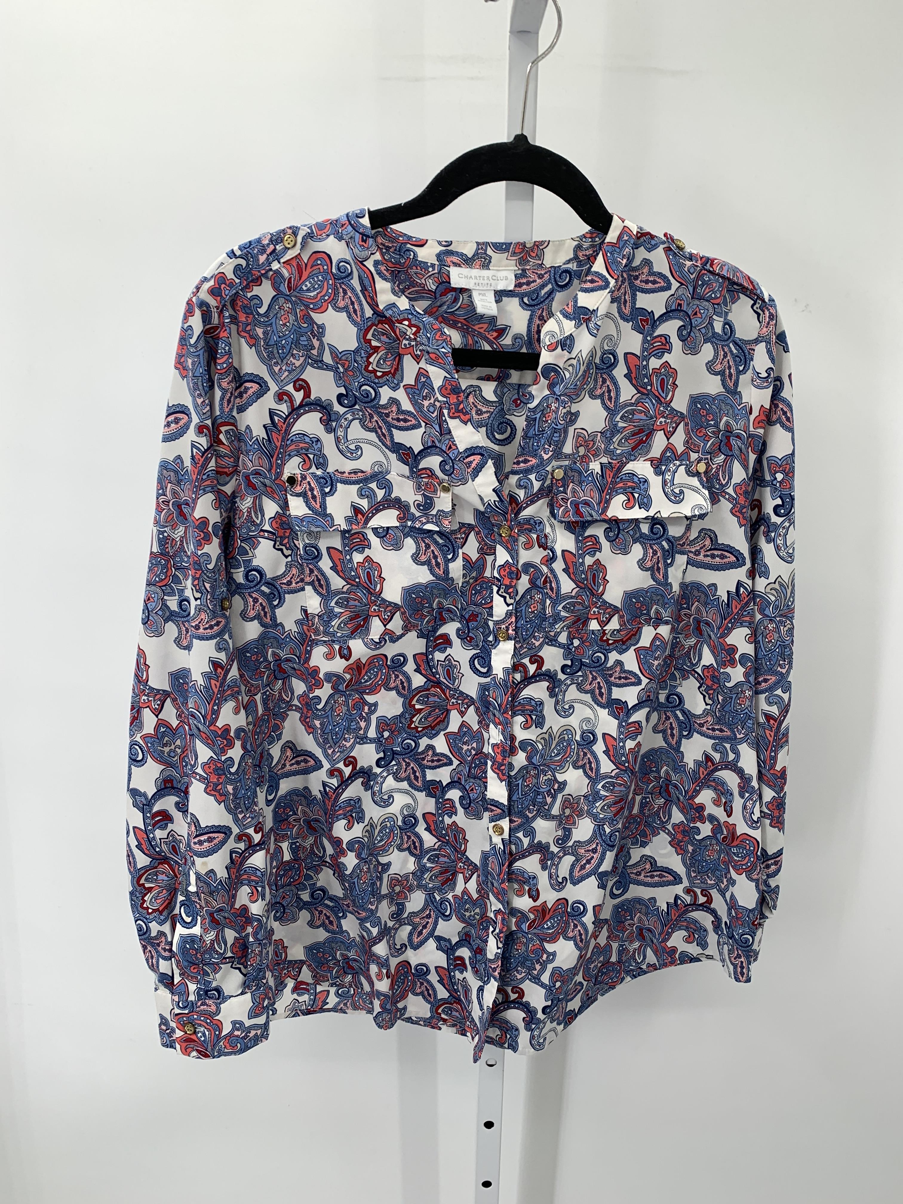 Charter Club Size X Large Petite Petite Long Sleeve Shirt