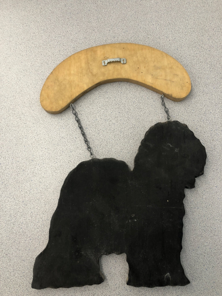 WELCOME SHEEPDOG WOOD WALL HANGING.