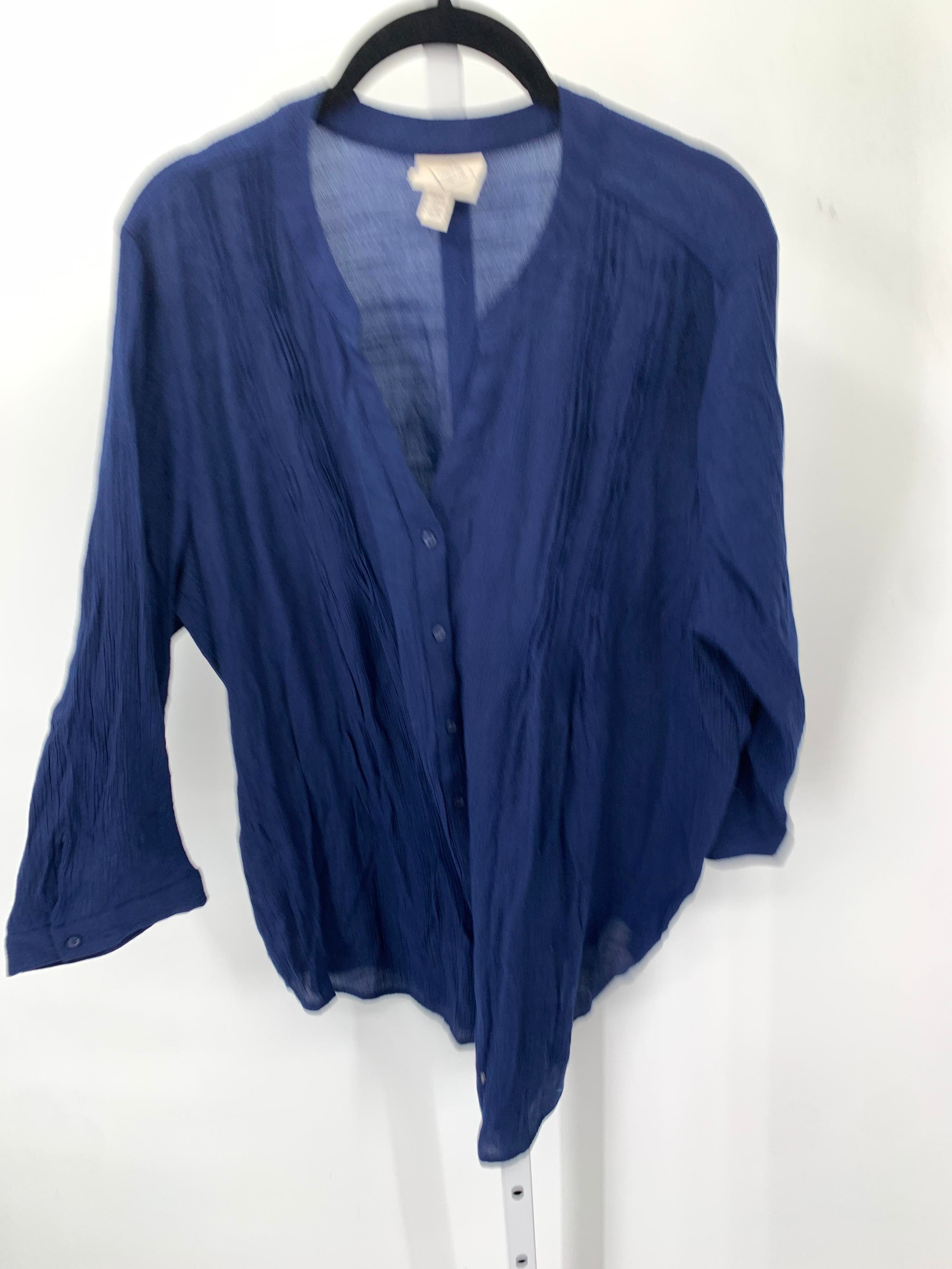 St. Johns Bay Size XX Large Petite Petite 3/4 Sleeve Shirt