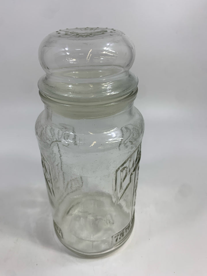 PLANTERS PEANUT EMPTY MASON JAR W/LID.