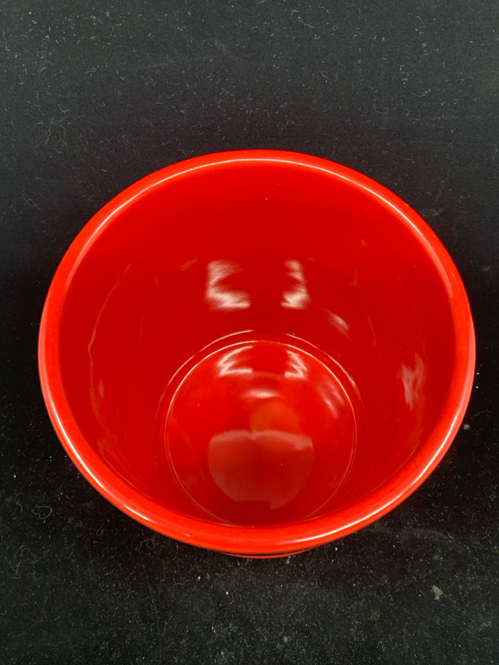 RED CERAMIC GUY FIERI UTENSIL CROCK.