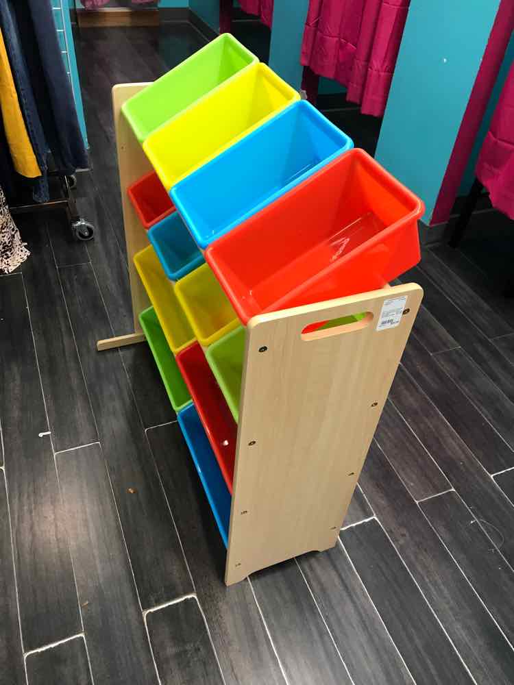 Kids Toy Storage Organizer with 12 plastic bins(minor wear)