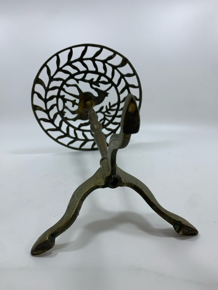 SM METAL HORSE PATINA PLANT STAND.