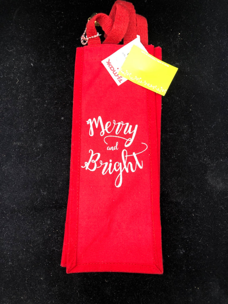 NWT MERRY AND BRIGHT WINE BAG.