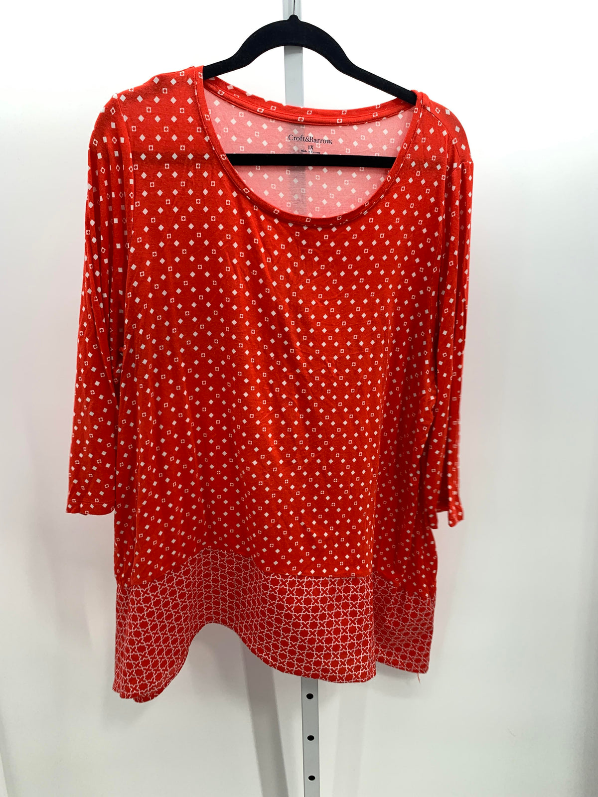 Croft & Barrow Size 1X Womens 3/4 Sleeve Shirt