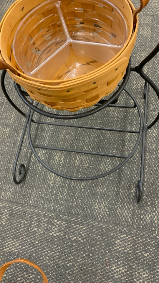 3PC SNOWMAN BASKET HOLDER + 2 BASKETS.