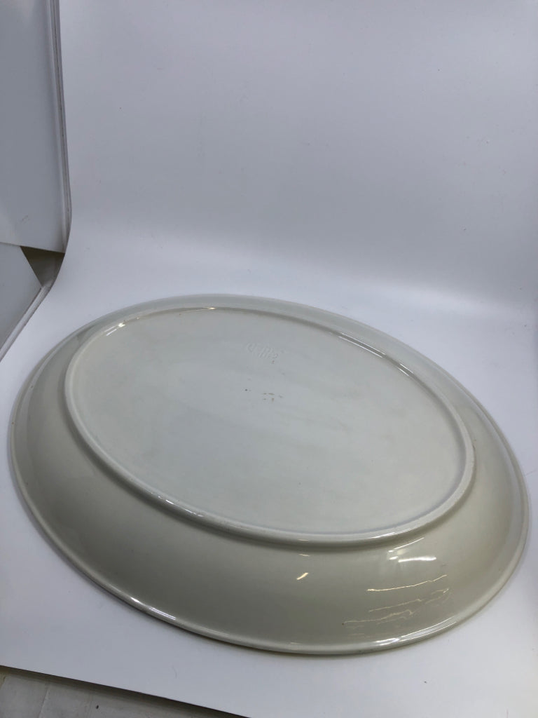 OVAL BRIGHT YELLOW FLOWERS CERAMIC PLATE.