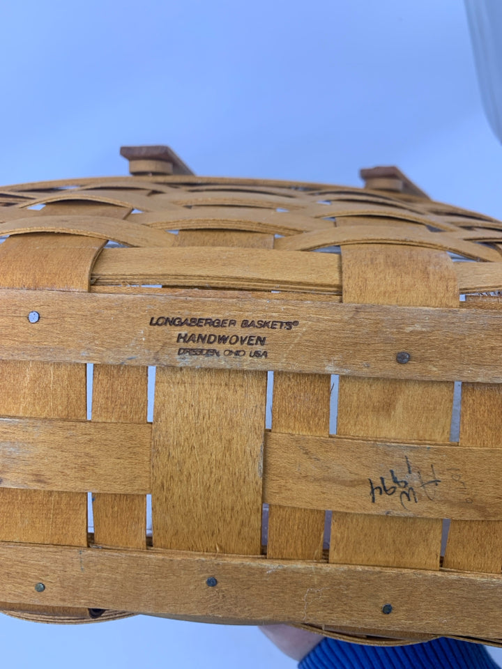 1994 MEDIUM VEGETABLE BASKET W/ HANDLES PLASTIC PROTECTOR.