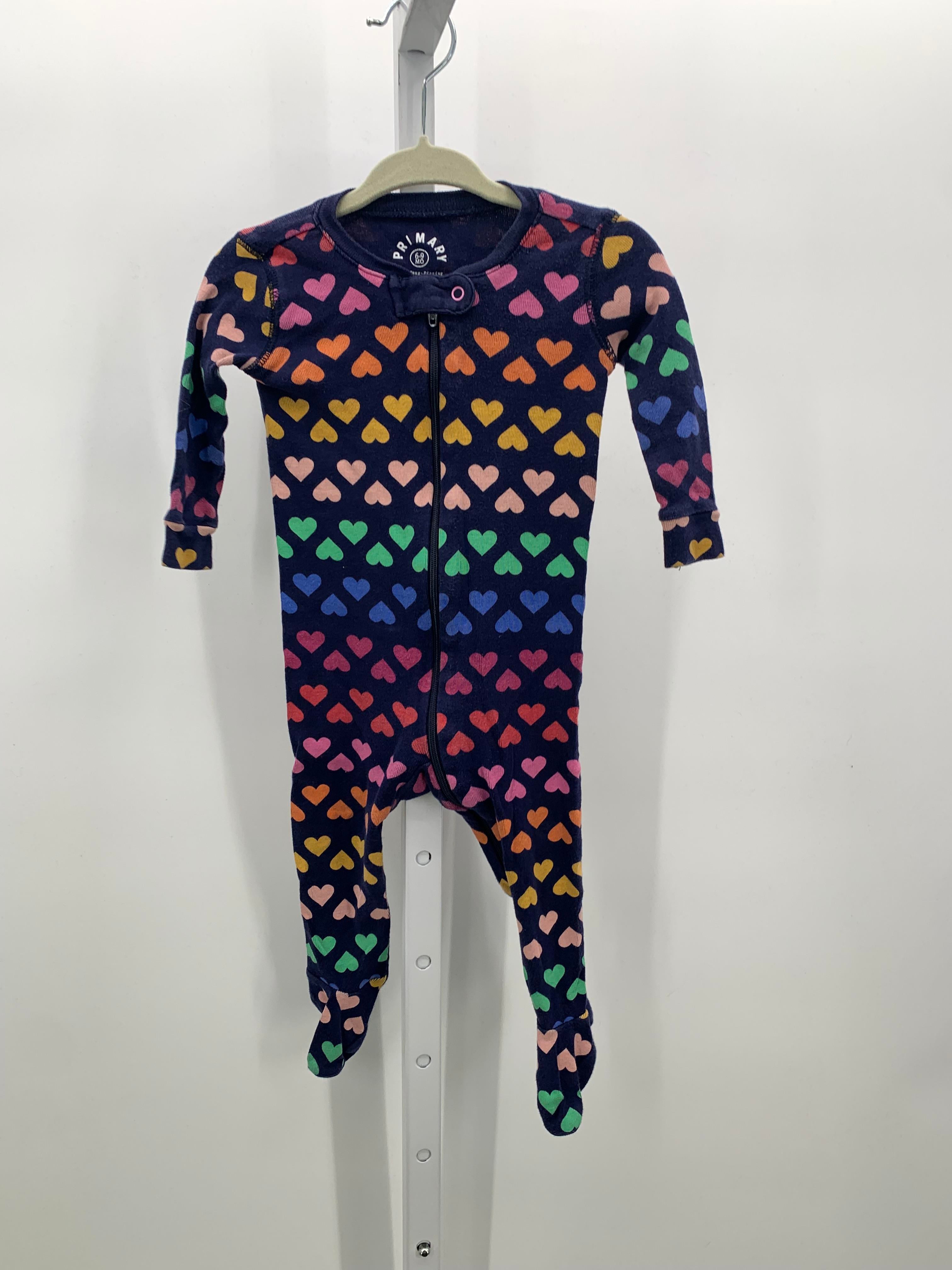 primary Size 6-9 mon Girls Long Slv. Romper