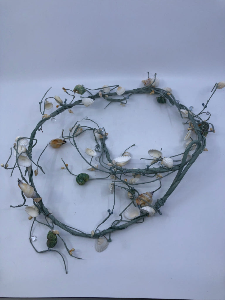 TEAL SEASHELL GARLAND.