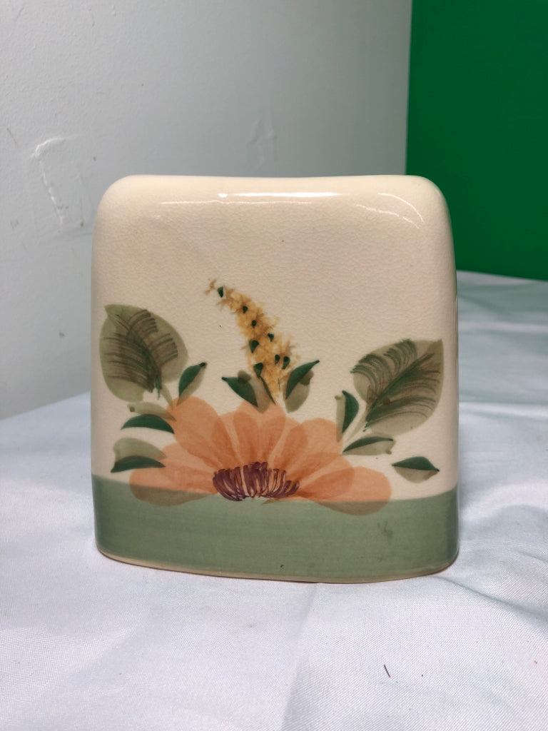CERAMIC FLORAL TISSUE BOX COVER.