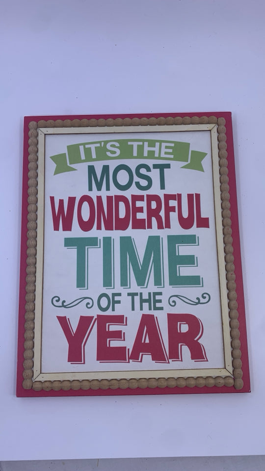 IT'S THE MOST WONDERFUL TIME OF THE YEAR WALL ART.