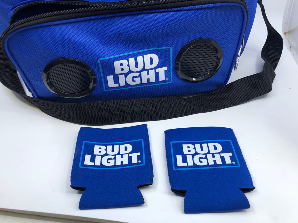 BUD LIGHT COOLER BAG W/SPEAKER.