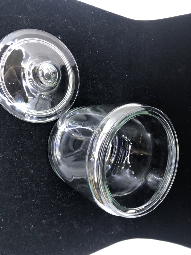 LARGE GLASS CANISTER JAR.