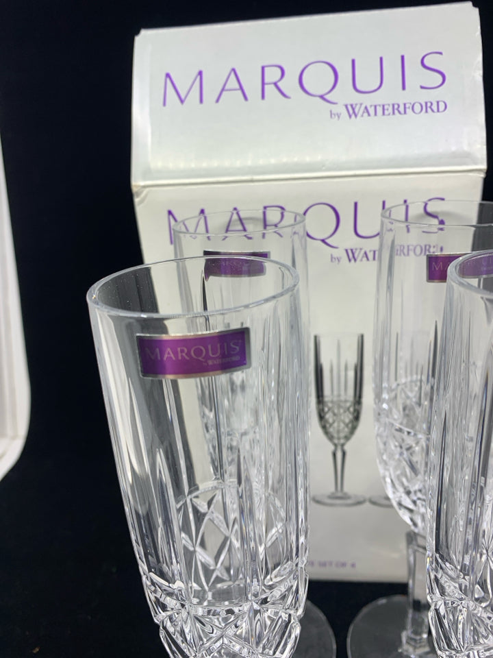 4 MARQUIS BY WATERFORD BRANDY FLUTE SET.