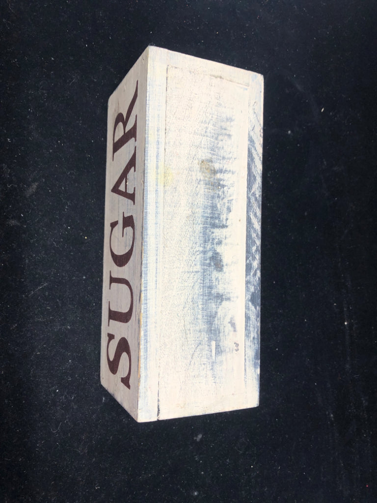 TAN SUGAR WOOD CRATE.