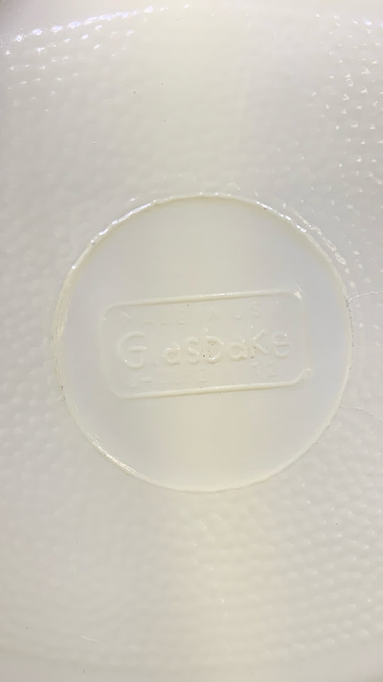 VTG DIVIDED YELLOW GLASBAKE DISH.