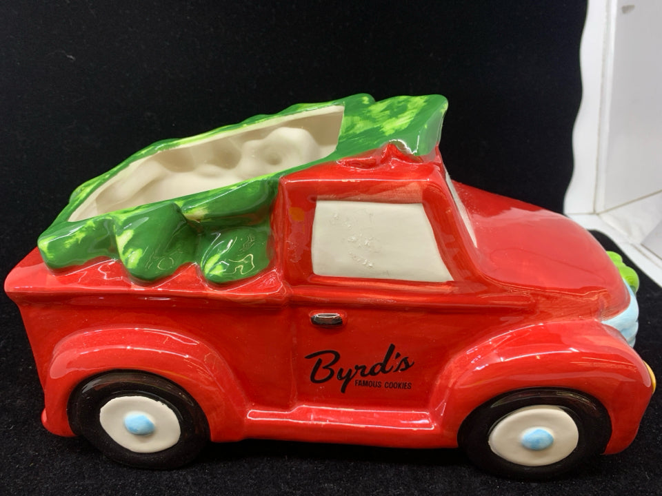 RED TRUCK, XMAS TREE COOKIE JAR.