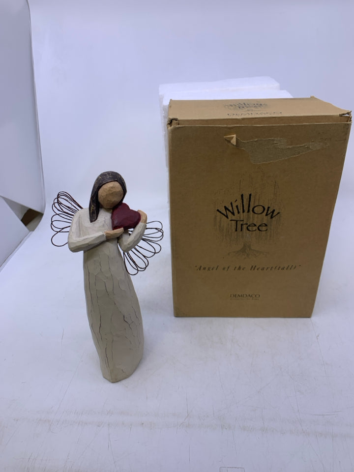 NIB ANGEL OF HEART DARK HAIR HOLDING HEART.