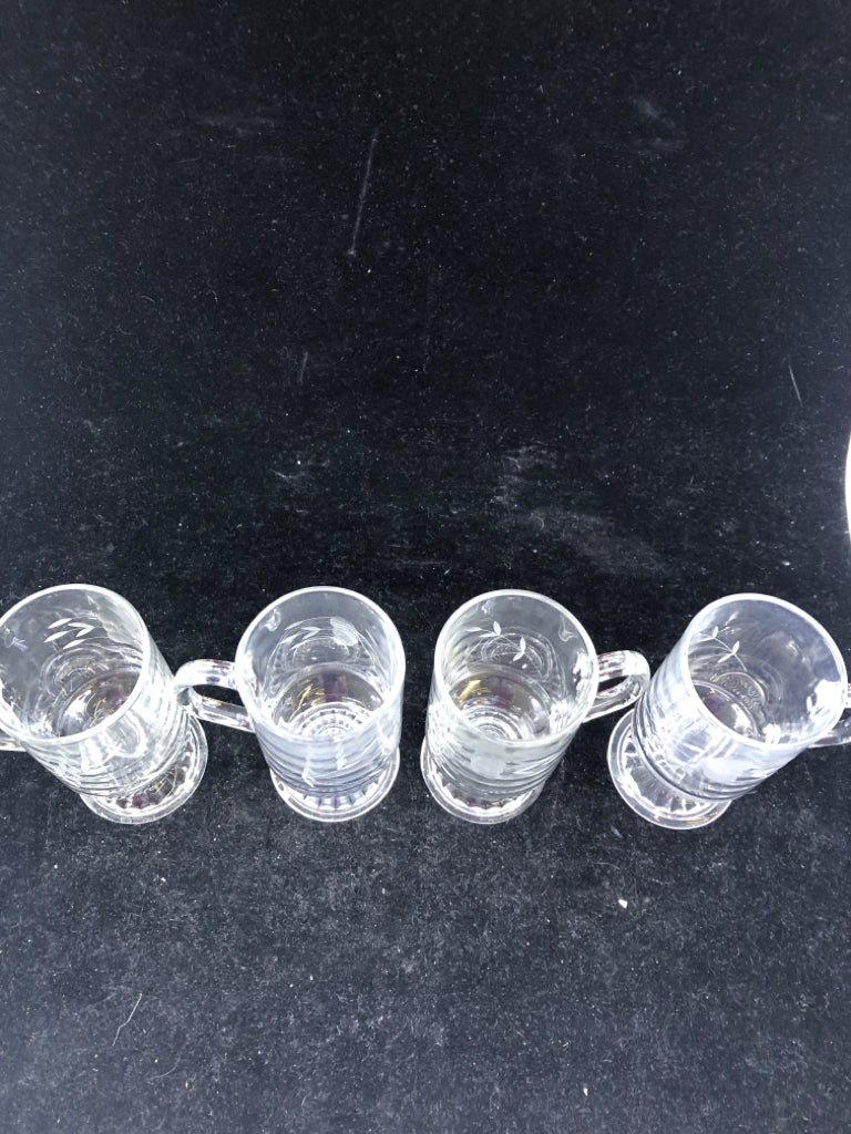 4 VTG PRINCESS HOUSE GLASS FOOTED MUG.
