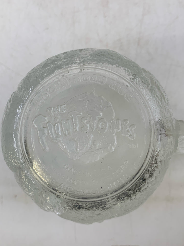 VTG FLINTSTONES ROCKY ROAD GLASS MUG.