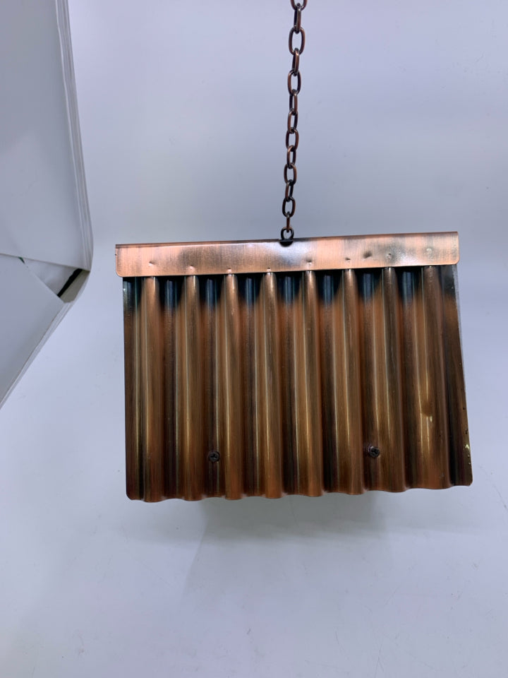 NEW WHITE BIRD HOUSE W/ COPPER METAL ROOF.