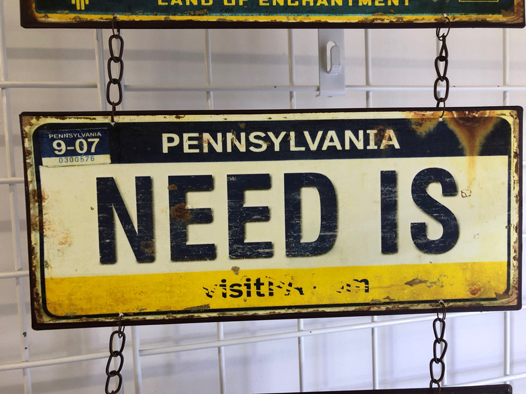 ALL YOU NEED IS LOVE LICENSE PLATE SIGNS WALL-HANGING.