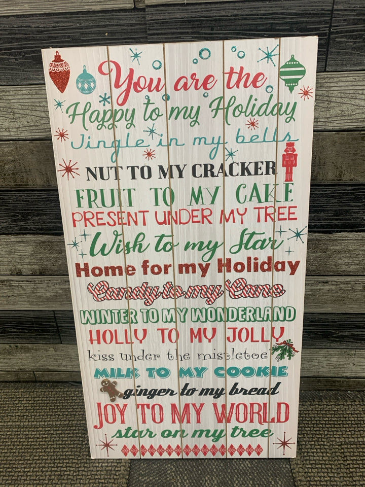 YOU ARE THE HAPPY TO MY HOLIDAY- SCRIPT CHRISTMAS WALL ART.