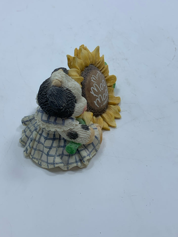 MARY MOOS COW AND SUNFLOWER.