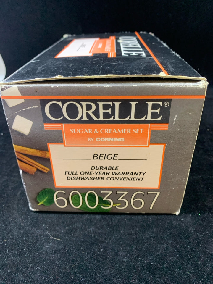 2pc-BEIGE SUGAR & CREAMER SET.