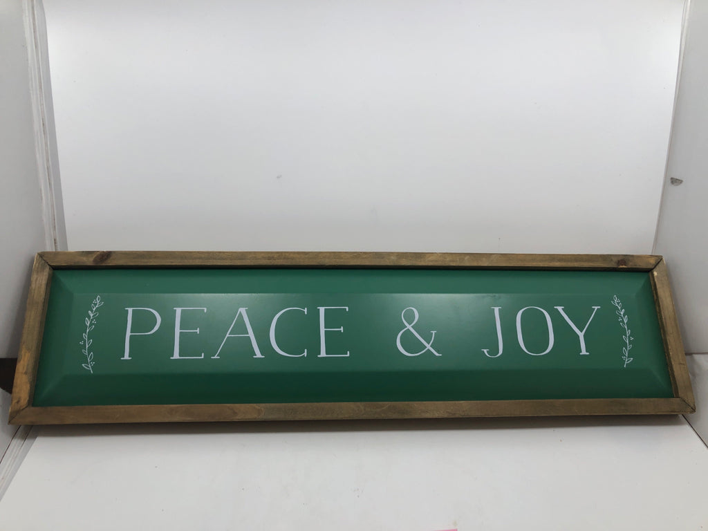 PEACE AND JOY TIN WALL SIGN.