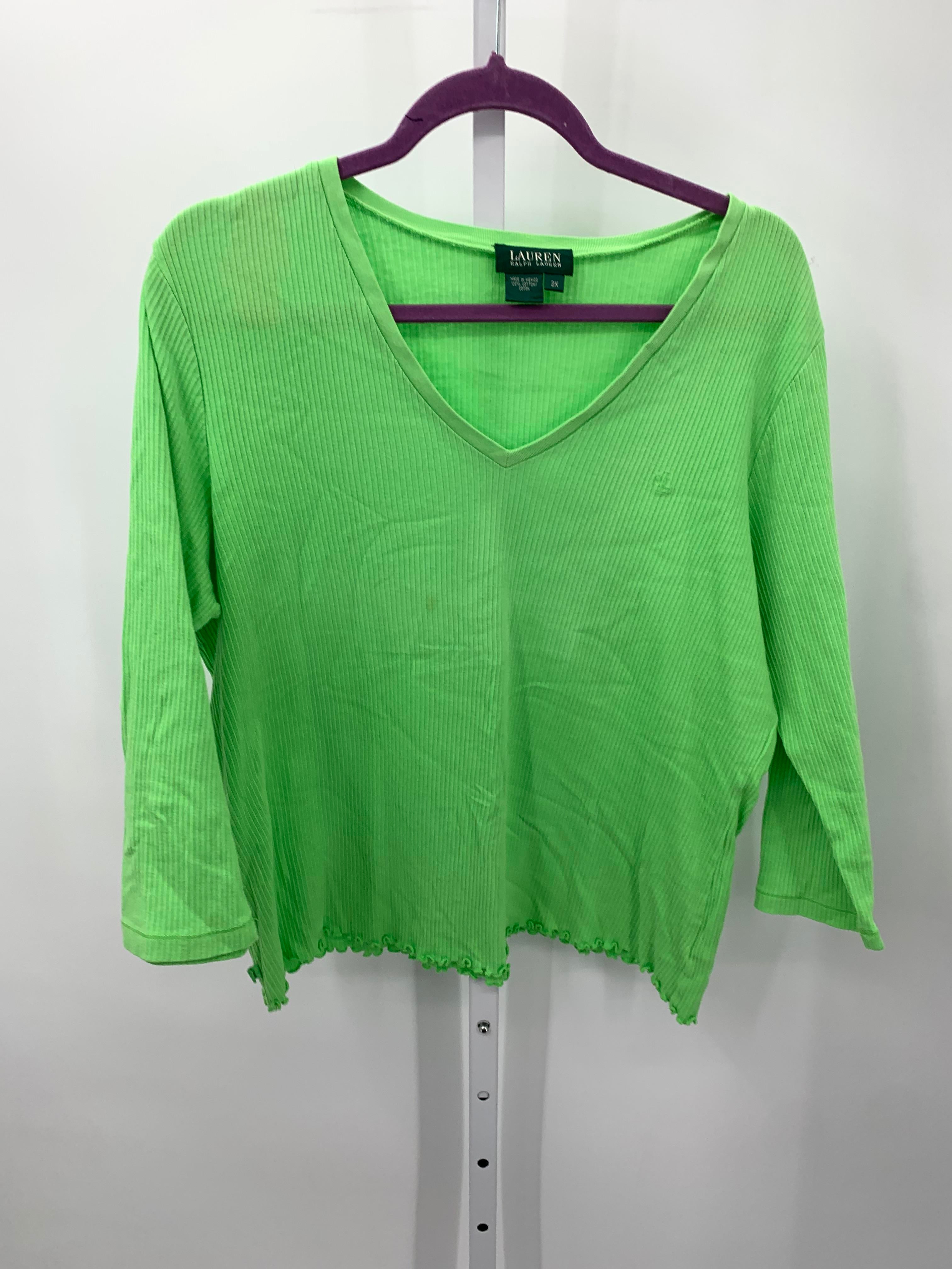 Ralph Lauren Size 2X Womens 3/4 Sleeve Shirt