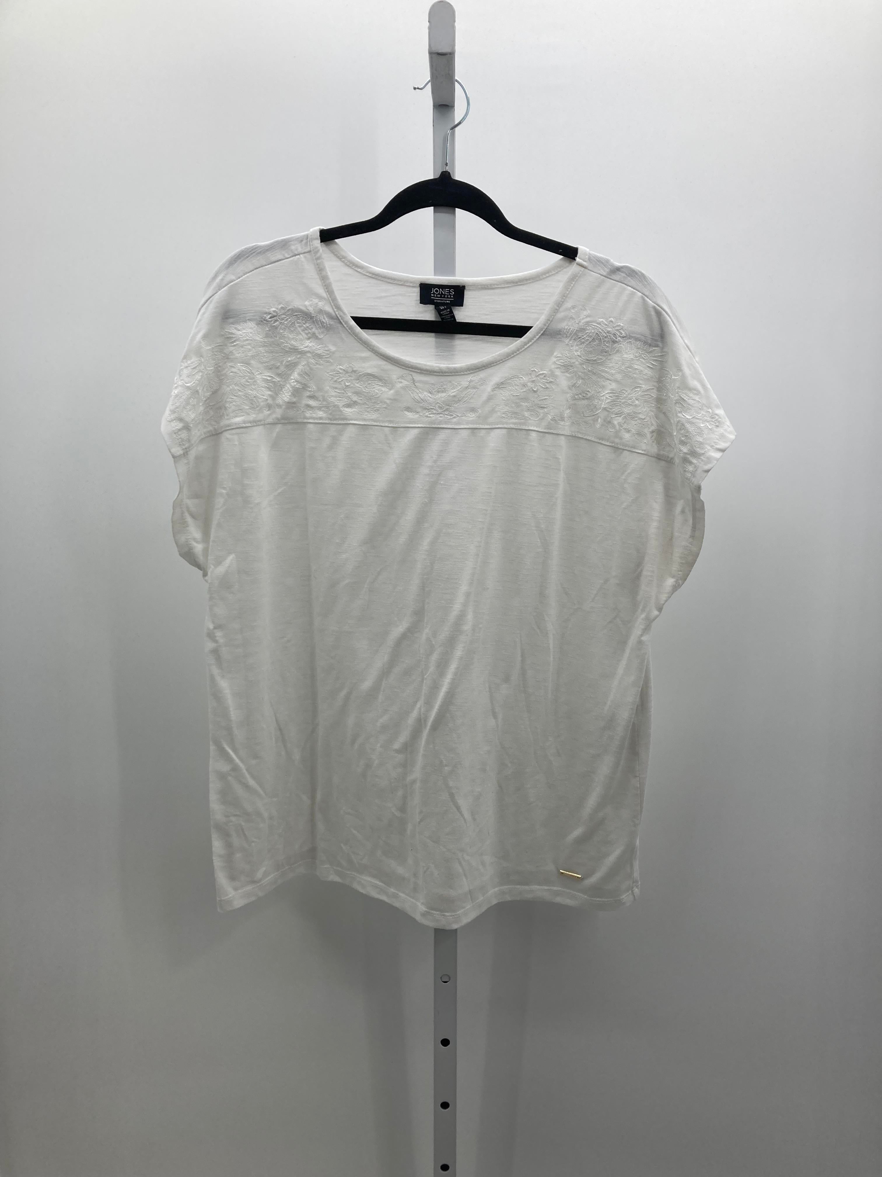 Jones New York Size Large Misses Short Sleeve Shirt