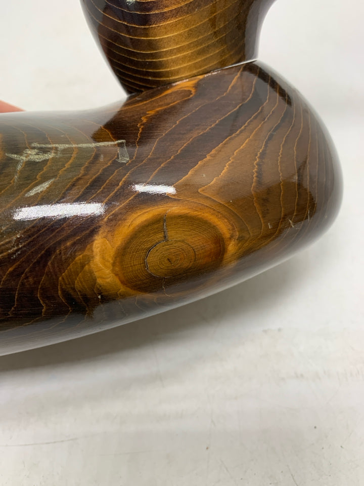 VTG BUNDY & COMPANY WOOD DUCK DECOY GLOSSY W/ WOOD KNOTS.